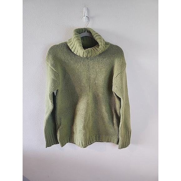 J.Crew Women's Vintage 100% Wool Turtleneck Knit Sweater Green Size S - Picture 1 of 4